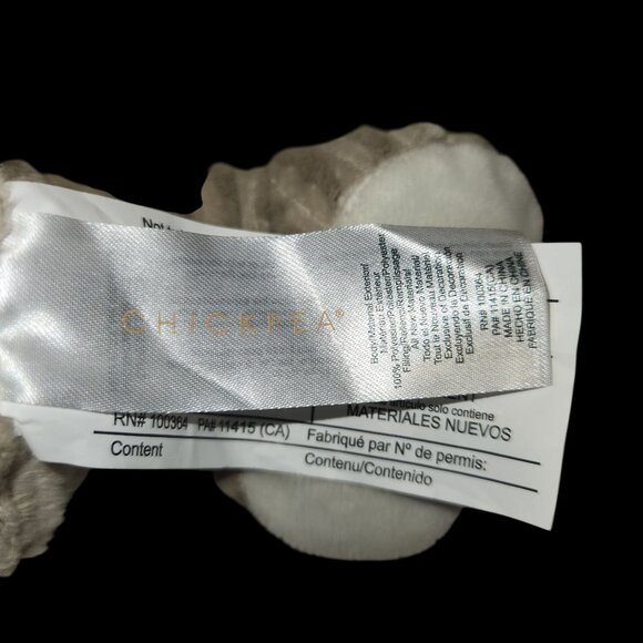 Chickpea Baby Bear Plush 11” Ribbed Tan Beige White Sleeping Stuffed Teddy - Picture 5 of 5